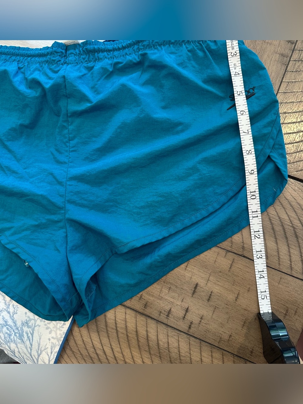 Speedo Mens Teal Vintage Swim Trunks Size XL Mesh Liner Dolphin Hem Water Shorts - Picture 5 of 5